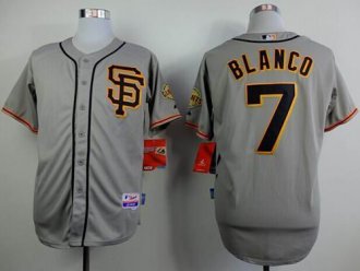 San Francisco Giants #7 Gregor Blanco Grey Road 2 Cool Base Baseball Jersey