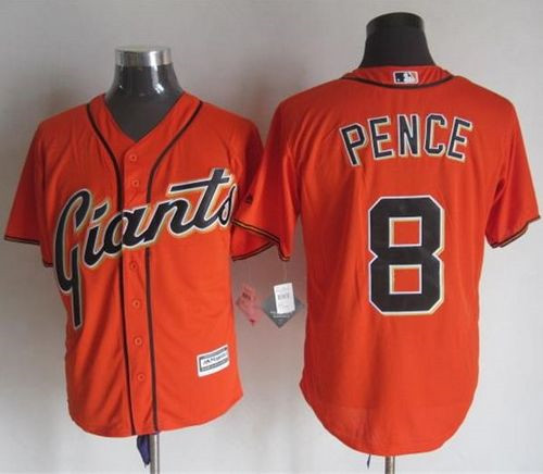 San Francisco Giants #8 Hunter Pence Orange Alternate New Cool Base Stitched Baseball Jersey
