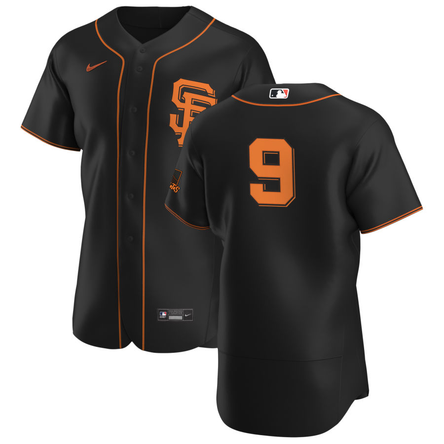 San Francisco Giants #9 Brandon Belt Men's Nike Black Alternate 2020 Authentic Player MLB Jersey