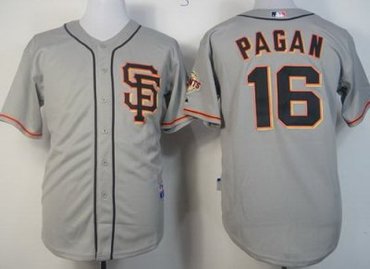 San Francisco Giants 16 Angel Pagan Grey Cool Base MLB Jersey SF Style
