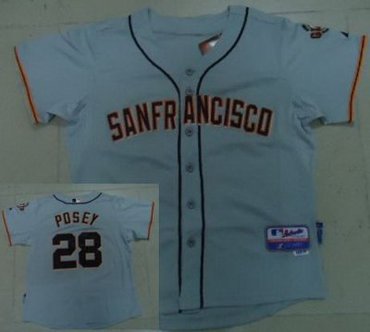 San Francisco Giants 28 Buster Posey Grey Cool Base MLB Jerseys New Style