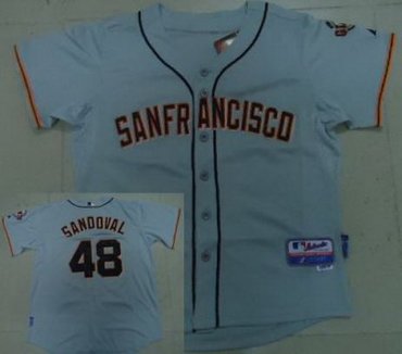 San Francisco Giants 48 Pablo Sandoval Grey Cool Base MLB Jerseys New Style