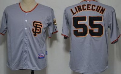 San Francisco Giants 55 Lincecum Grey Cool Base 2012 MLB Jerseys