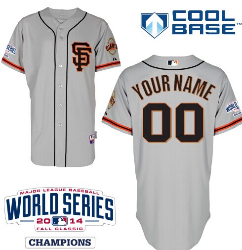 San Francisco Giants Authentic Personalized Road 2 Jersey 2014 World Series Champions Patch San Francisco Giants Authentic Personalized Road 2 Jersey 2014 World Series Champions Patch