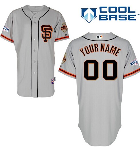 San Francisco Giants Authentic Personalized Road 2 Jersey 2014 World Series Patch San Francisco Giants Authentic Personalized Road 2 Jersey 2014 World Series Patch
