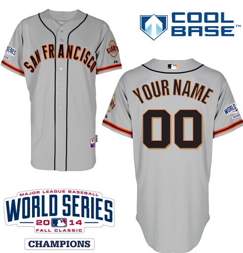 San Francisco Giants Authentic Personalized Road Jersey 2014 World Series Champions Patch San Francisco Giants Authentic Personalized Road Jersey 2014 World Series Champions Patch