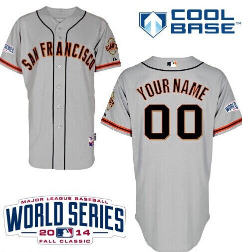 San Francisco Giants Authentic Personalized Road Jersey 2014 World Series Patch San Francisco Giants Authentic Personalized Road Jersey 2014 World Series Patch