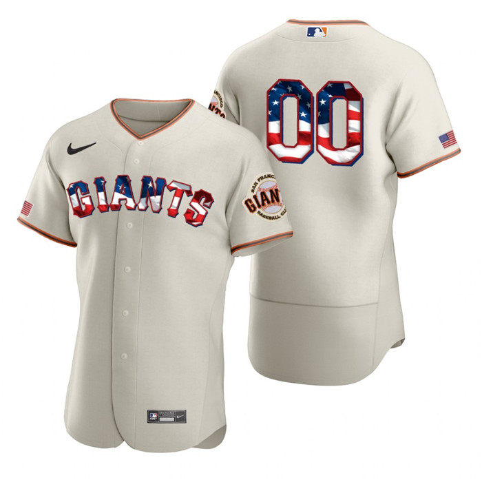 San Francisco Giants Custom Men's Nike Cream Fluttering USA Flag Limited Edition Authentic MLB Jersey San Francisco Giants Custom Men's Nike Cream Fluttering USA Flag Limited Edition Authentic MLB Jersey