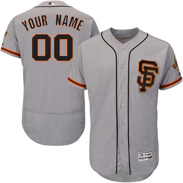 San Francisco Giants Gray Men's Customized Flexbase Road 2 Jersey San Francisco Giants Gray Men's Customized Flexbase Road 2 Jersey