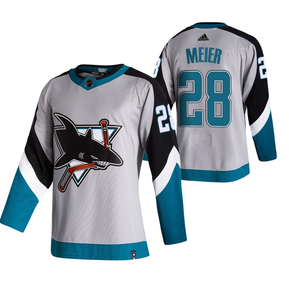 San Jose Sharks #28 Timo Meier Grey Men's Adidas 2020-21 Reverse Retro Alternate NHL Jersey San Jose Sharks #28 Timo Meier Grey Men's Adidas 2020-21 Reverse Retro Alternate NHL Jersey