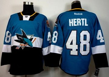 San Jose Sharks #48 Tomas Hertl Teal Black 2015 Stadium Series Stitched NHL Jersey