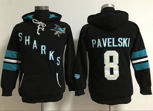 San Jose Sharks #8 Joe Pavelski Black Women's Old Time Heidi Hoodie NHL Hoodie San Jose Sharks #8 Joe Pavelski Black Women's Old Time Heidi Hoodie NHL Hoodie