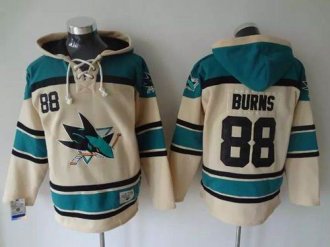 San Jose Sharks #88 Brent Burns Cream Sawyer Hooded Sweatshirt Stitched NHL jersey San Jose Sharks #88 Brent Burns Cream Sawyer Hooded Sweatshirt Stitched NHL jersey