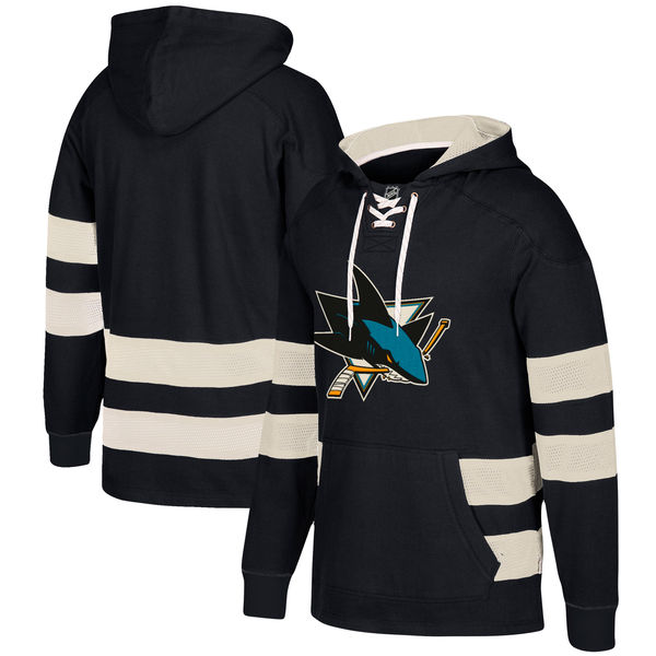 San Jose Sharks Black Men's Customized All Stitched Hooded Sweatshirt San Jose Sharks Black Men's Customized All Stitched Hooded Sweatshirt