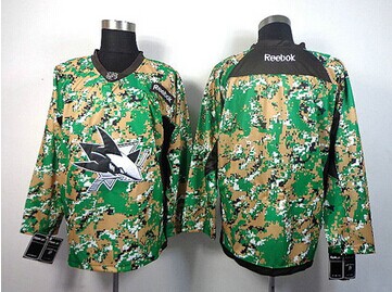 San Jose Sharks Blank Camo Veterans Day Practice NHL Jersey