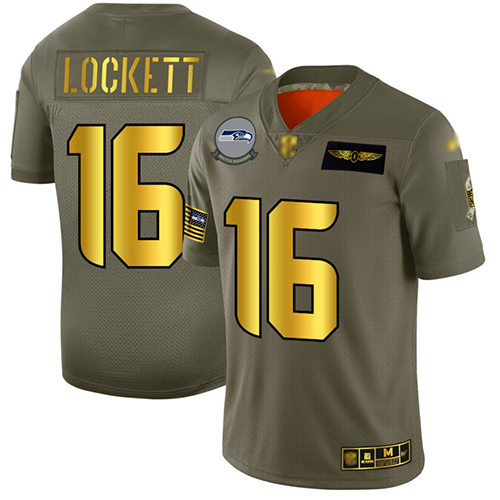 Seahawks #16 Tyler Lockett Camo Gold Men's Stitched Football Limited 2019 Salute To Service Jersey Seahawks #16 Tyler Lockett Camo Gold Men's Stitched Football Limited 2019 Salute To Service Jersey