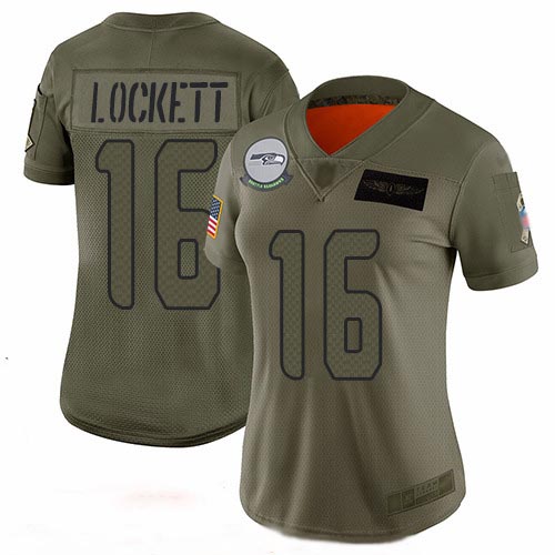 Seahawks #16 Tyler Lockett Camo Women's Stitched Football Limited 2019 Salute to Service Jersey Seahawks #16 Tyler Lockett Camo Women's Stitched Football Limited 2019 Salute to Service Jersey