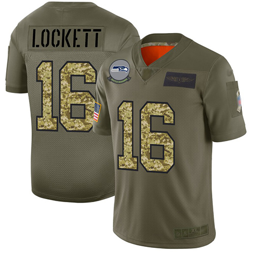 Seahawks #16 Tyler Lockett Olive Camo Men's Stitched Football Limited 2019 Salute To Service Jersey Seahawks #16 Tyler Lockett Olive Camo Men's Stitched Football Limited 2019 Salute To Service Jersey