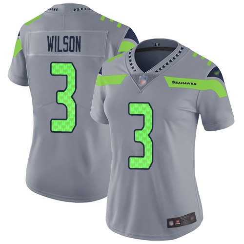 Seahawks #3 Russell Wilson Gray Women's Stitched Football Limited Inverted Legend Jersey Seahawks #3 Russell Wilson Gray Women's Stitched Football Limited Inverted Legend Jersey