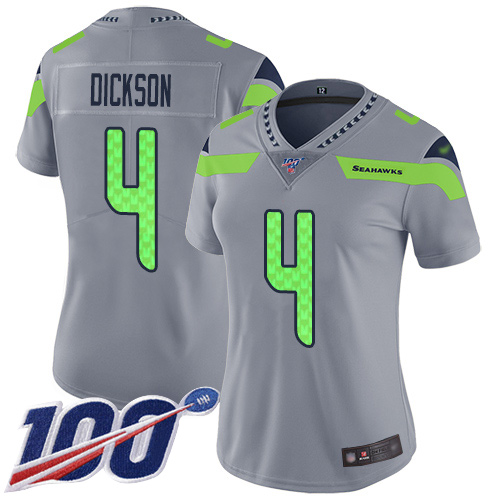 Seahawks #4 Michael Dickson Silver Women's Stitched Football Limited Inverted Legend 100th Season Jersey Seahawks #4 Michael Dickson Silver Women's Stitched Football Limited Inverted Legend 100th Season Jersey
