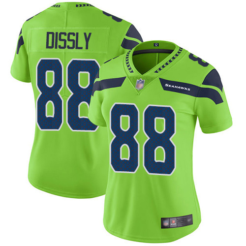 Seahawks #88 Will Dissly Green Women's Stitched Football Limited Rush Jersey Seahawks #88 Will Dissly Green Women's Stitched Football Limited Rush Jersey