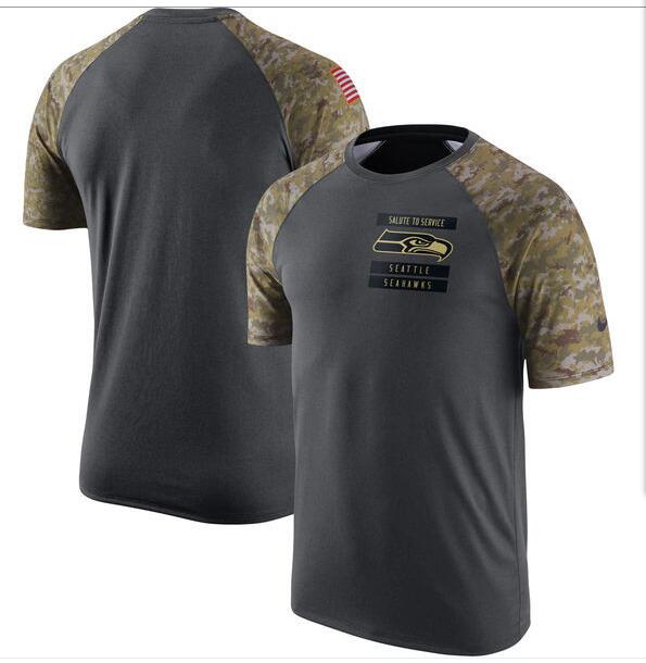 Seahawks Anthracite Salute to Service Men's Short Sleeve T-Shirt Seahawks Anthracite Salute to Service Men's Short Sleeve T-Shirt