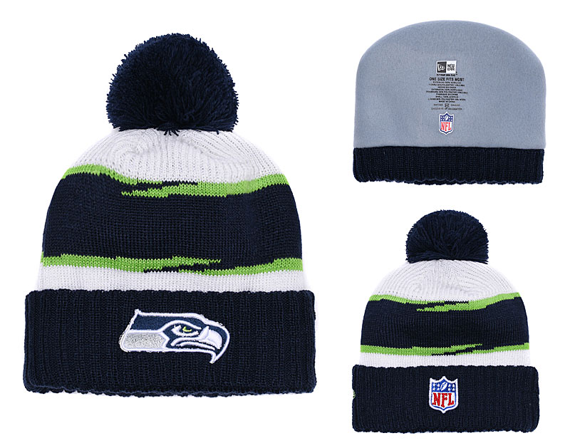 Seahawks Fresh Logo Navy Knit Hat YD