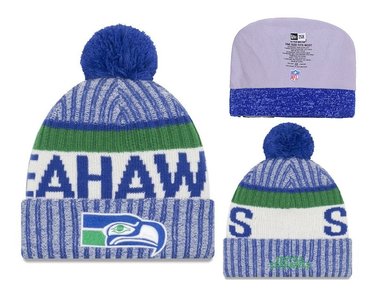 Seahawks Team Logo Blue Knit Hat YD