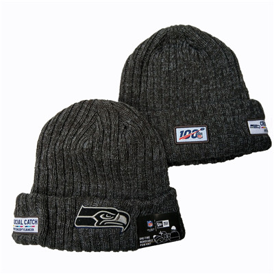 Seahawks Team Logo Gray 100th Season Pom Knit Hat YD