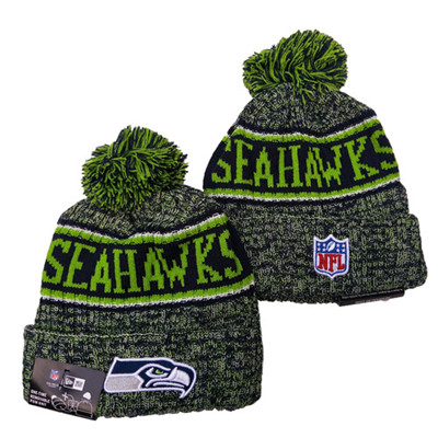 Seahawks Team Logo Gray Green Knit Hat YD