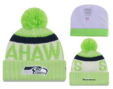 Seahawks Team Logo Green Knit Hat YD