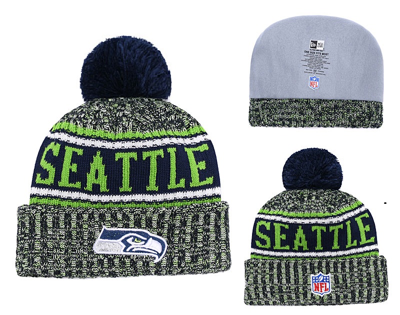 Seahawks Team Logo Green Knit Hat YD