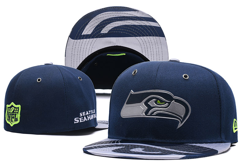 Seahawks Team Logo Navy Fitted Hat LX