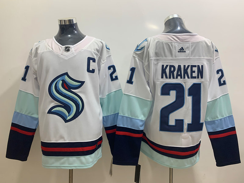 Seattle Kraken 21 Kraken White Adidas Jersey Seattle Kraken 21 Kraken White Adidas Jersey
