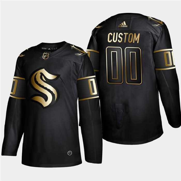 Seattle Kraken Custom Men's Adidas Black Golden Edition Limited Stitched NHL Jersey Seattle Kraken Custom Men's Adidas Black Golden Edition Limited Stitched NHL Jersey