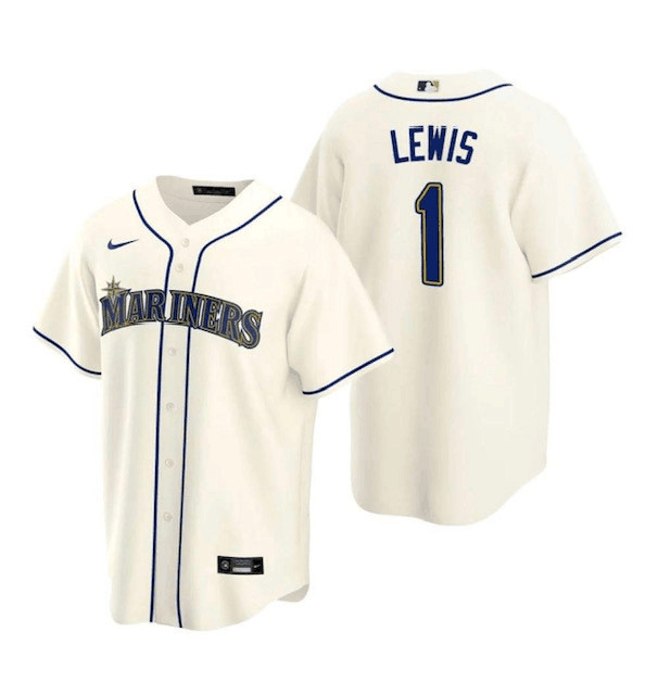 Seattle Mariners #1 Lewis Cream Jersey
