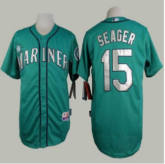Seattle Mariners #15 Kyle Seager Green Alternate Cool Base Stitched Baseball Jersey