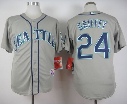 Seattle Mariners #24 Ken Griffey Stitched Grey Cool Base Baseball Jersey