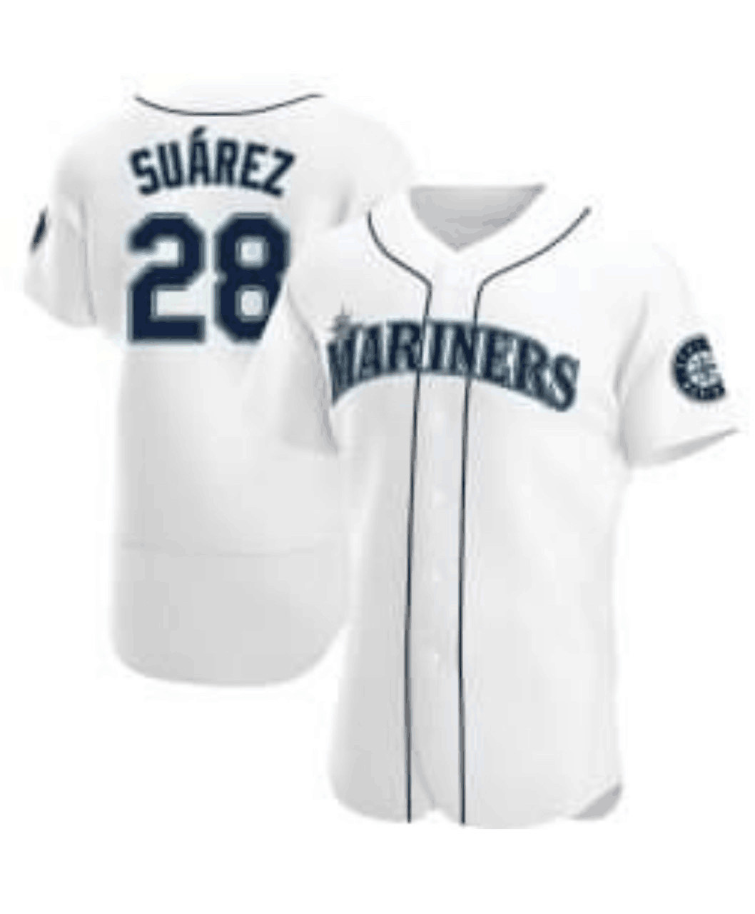 Seattle Mariners #28 Suarez White Jersey