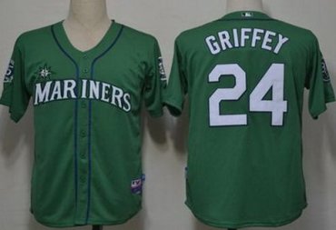 Seattle Mariners 24 Ken Griffey Green Cool Base MLB Jerseys