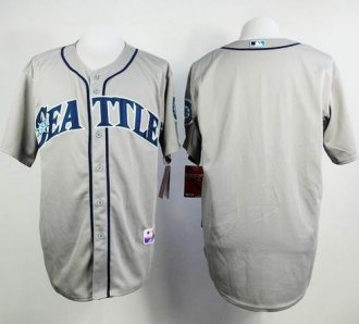 Seattle Mariners Blank Grey Cool Base Stitched Baseball Jersey