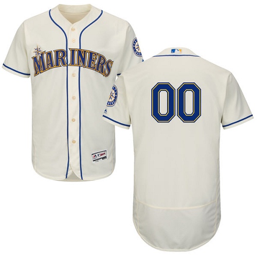 Seattle Mariners Cream Men's Customized Flexbase Jersey Seattle Mariners Cream Men's Customized Flexbase Jersey