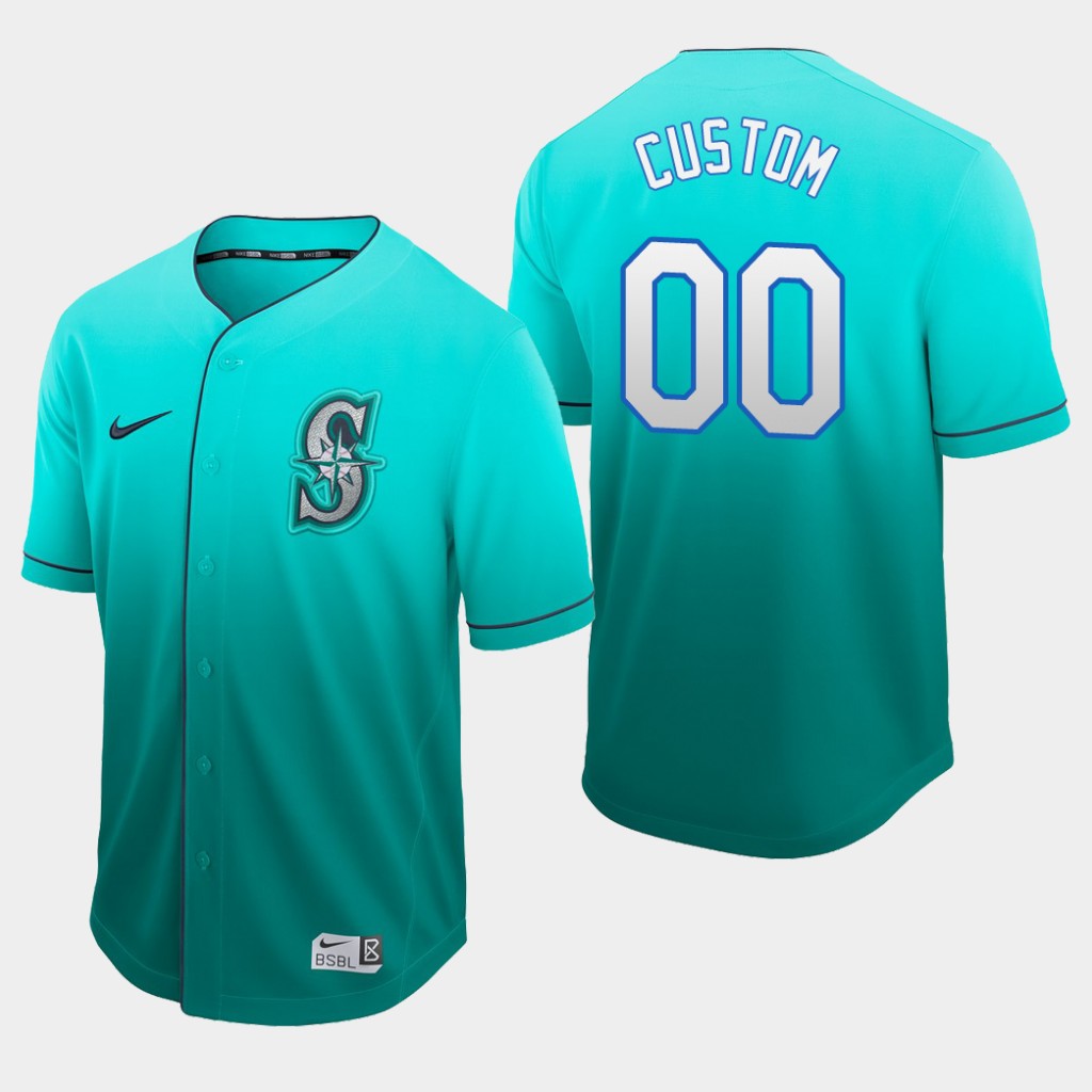 Seattle Mariners Custom Aqua Fade Authentic Jersey Seattle Mariners Custom Aqua Fade Authentic Jersey