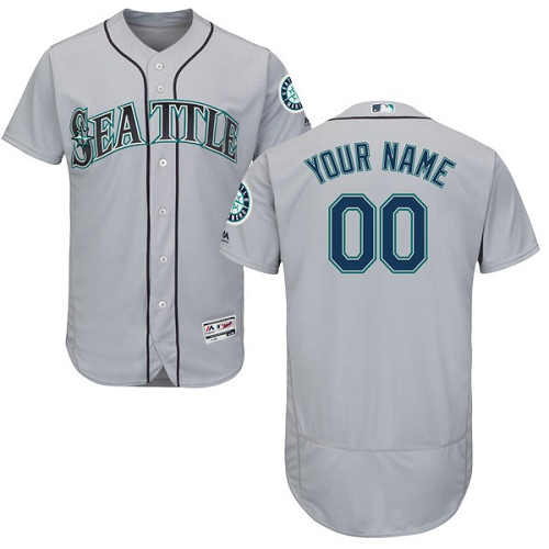 Seattle Mariners Gray Men's Customized Flexbase Jersey Seattle Mariners Gray Men's Customized Flexbase Jersey