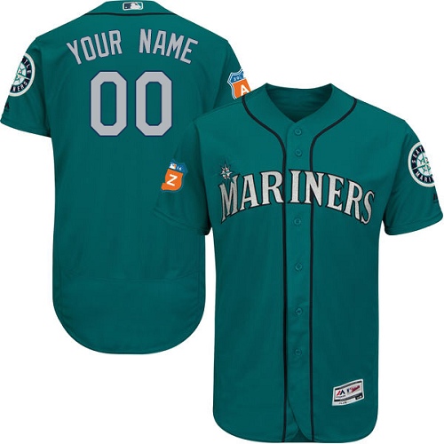 Seattle Mariners Green Men's Customized Flexbase Jersey Seattle Mariners Green Men's Customized Flexbase Jersey