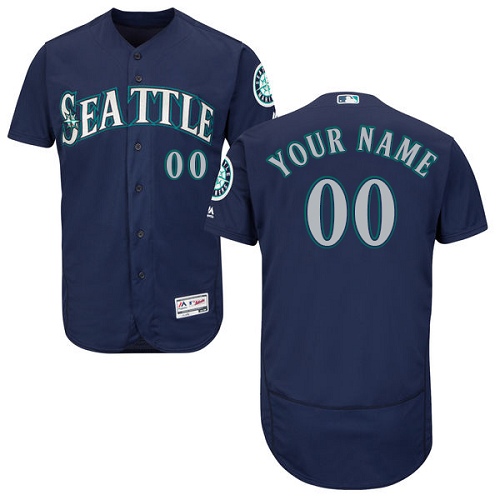 Seattle Mariners Navy Men's Customized Flexbase Jersey Seattle Mariners Navy Men's Customized Flexbase Jersey