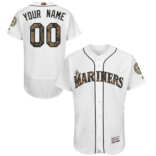 Seattle Mariners White Memorial Day Men's Customized Flexbase Jersey Seattle Mariners White Memorial Day Men's Customized Flexbase Jersey