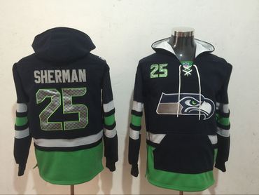 Seattle Seahawks 25 Richard Sherman Black All Stitched Hooded Sweatshirt Seattle Seahawks 25 Richard Sherman Black All Stitched Hooded Sweatshirt