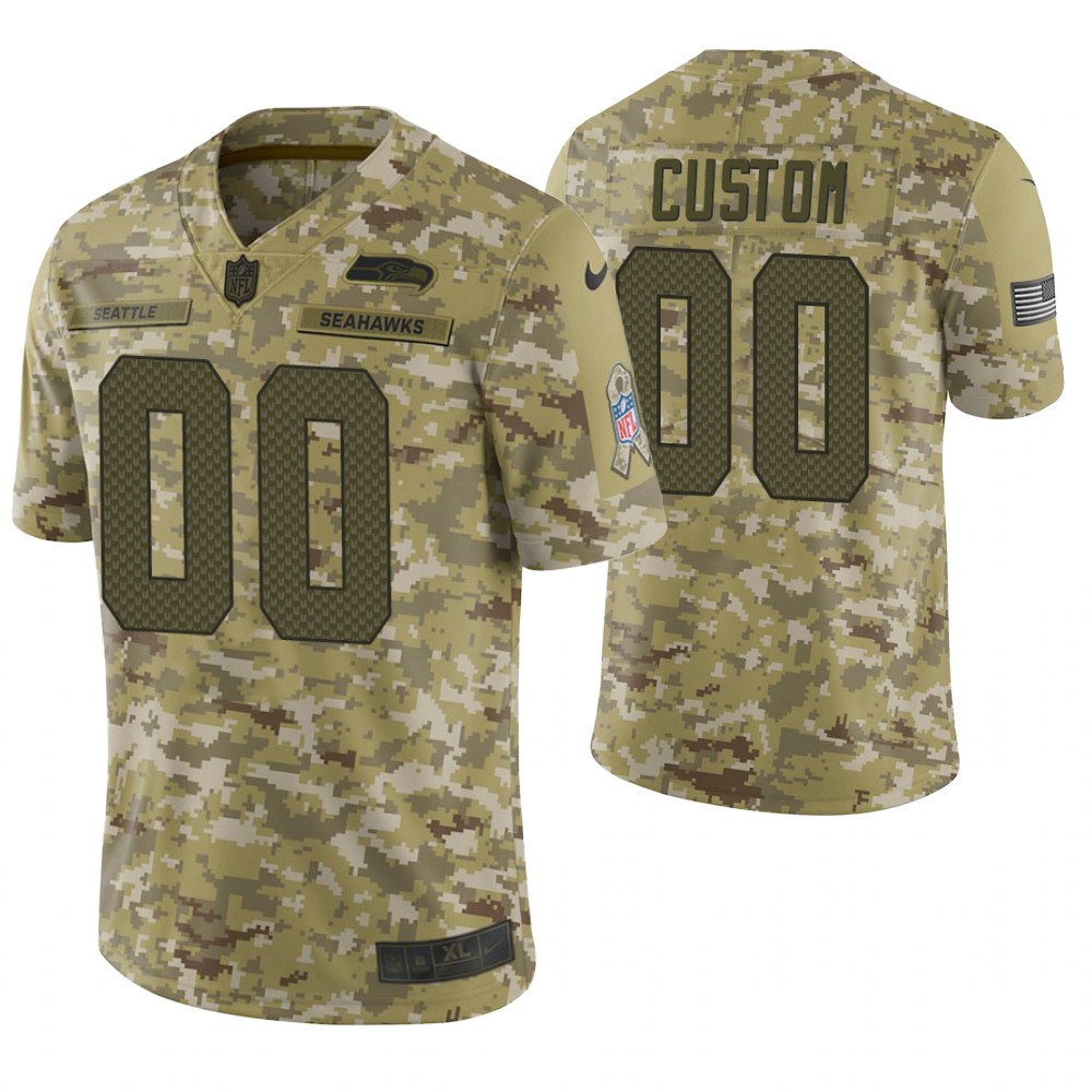 Seattle Seahawks Custom Camo 2018 Salute to Service Limited Jersey Seattle Seahawks Custom Camo 2018 Salute to Service Limited Jersey