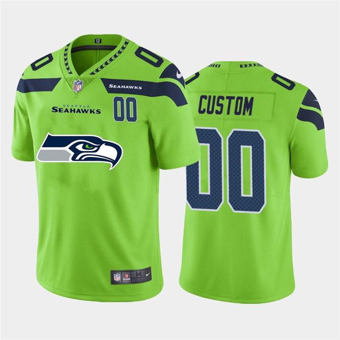 Seattle Seahawks Custom Green Men's Nike Big Team Logo Player Vapor Limited NFL Jersey Seattle Seahawks Custom Green Men's Nike Big Team Logo Player Vapor Limited NFL Jersey